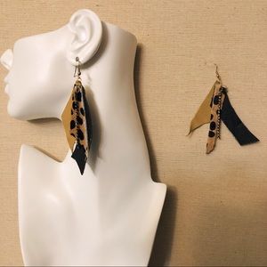 Handmade leather earrings
